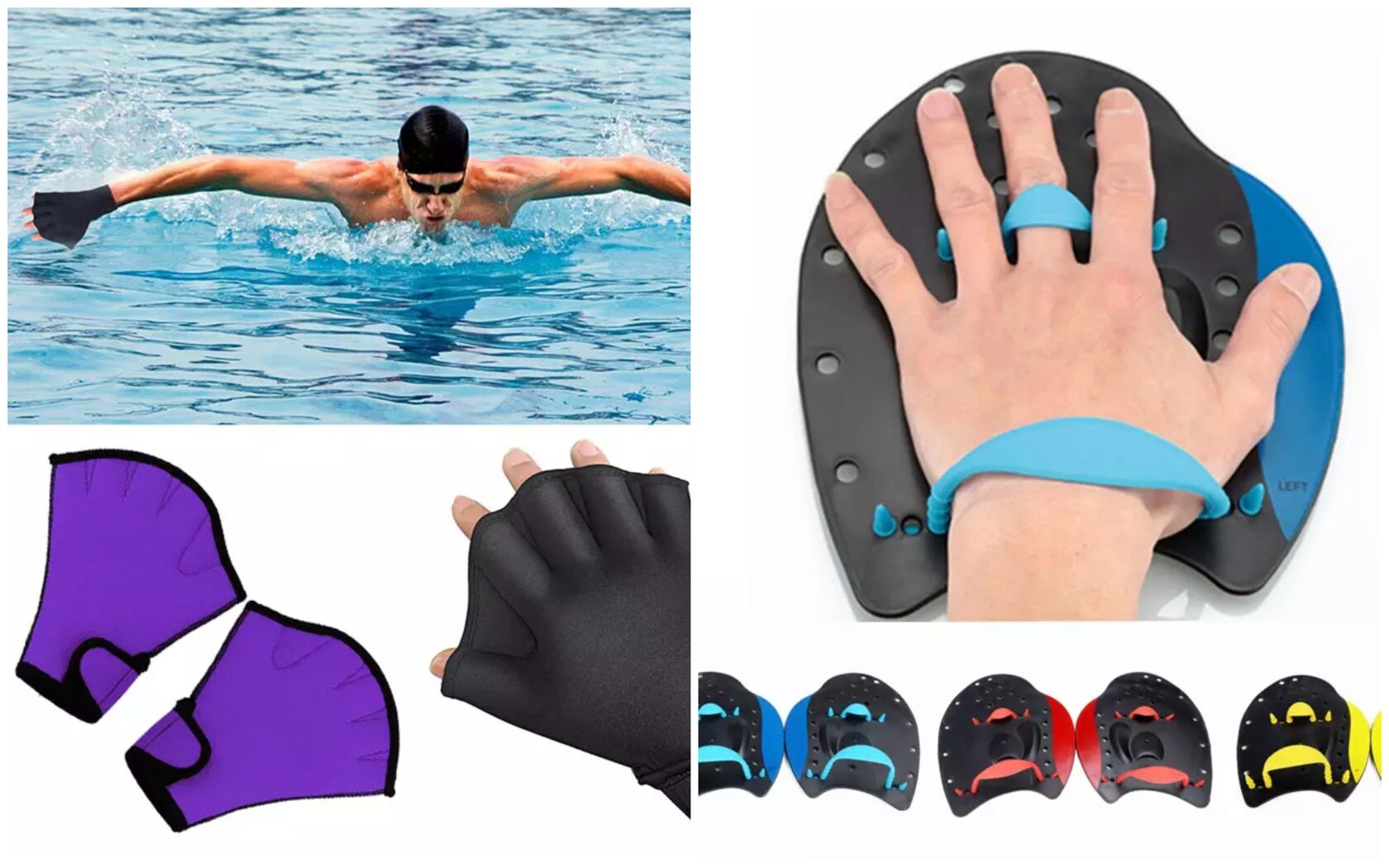 Перчатки для плавания можно регулировать по ширине