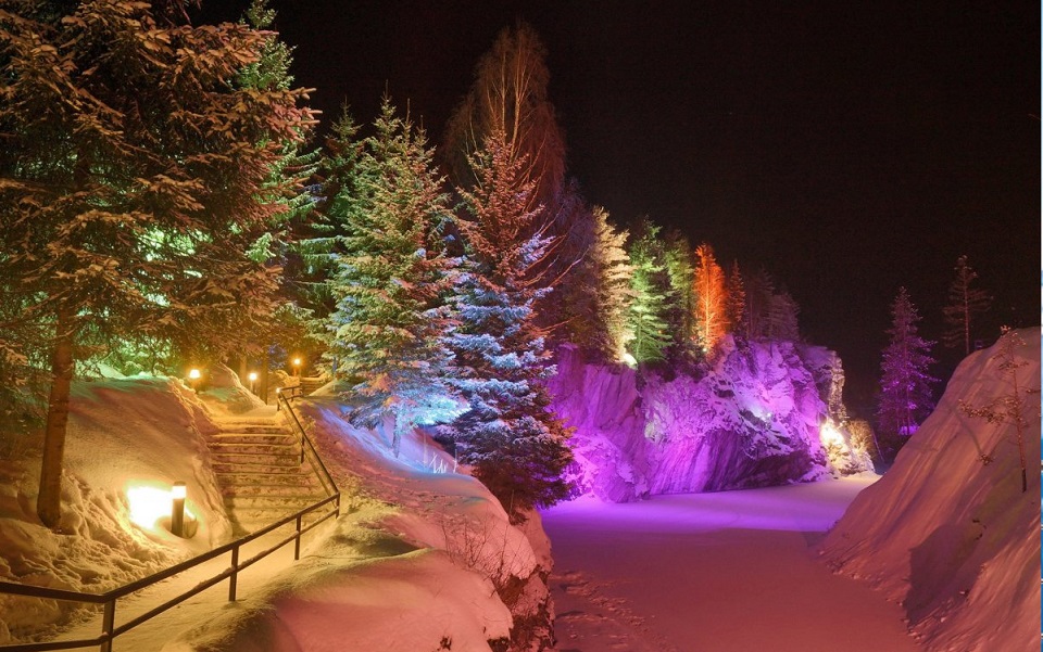 Горный парк Рускеала зимой