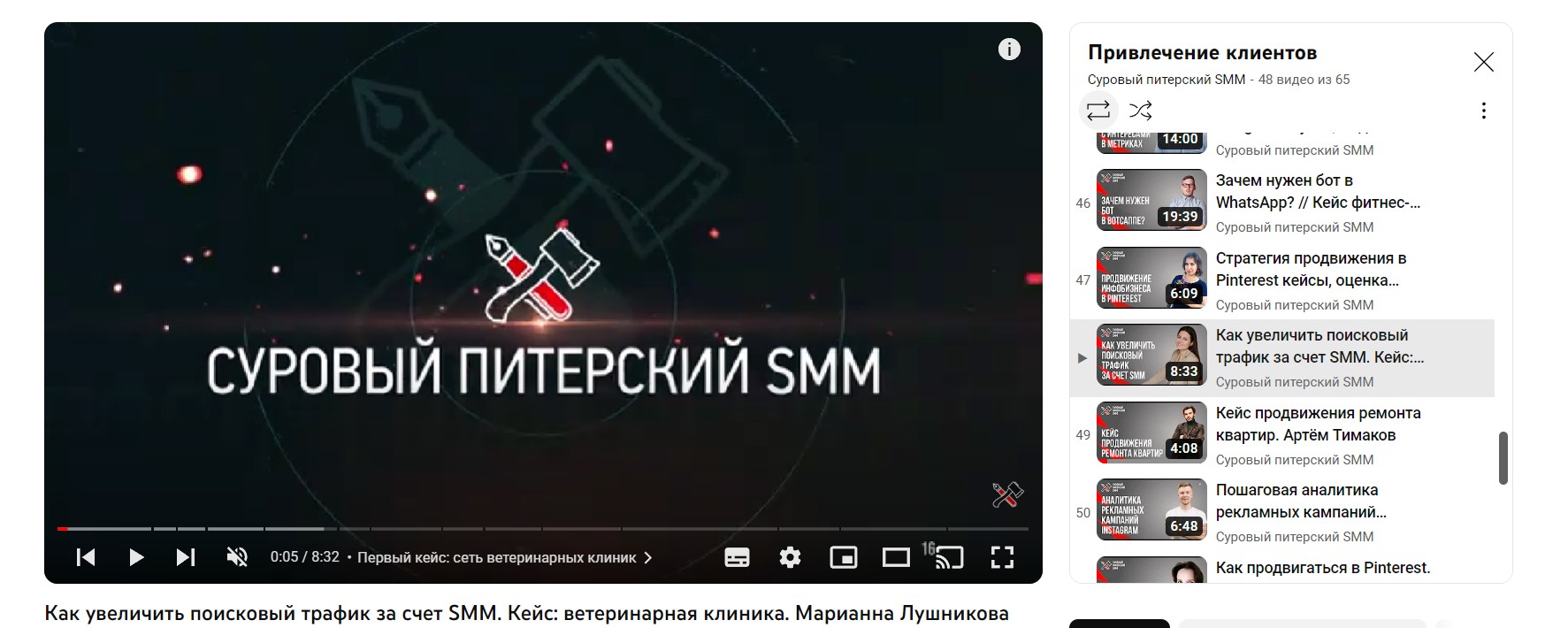 Youtube-канал Суровый питерский SMM